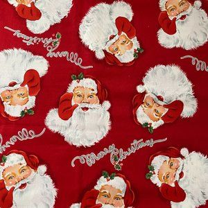 3 & 2/3 yd Alexander Henry "Merry Christmas Santa" Fabric - New